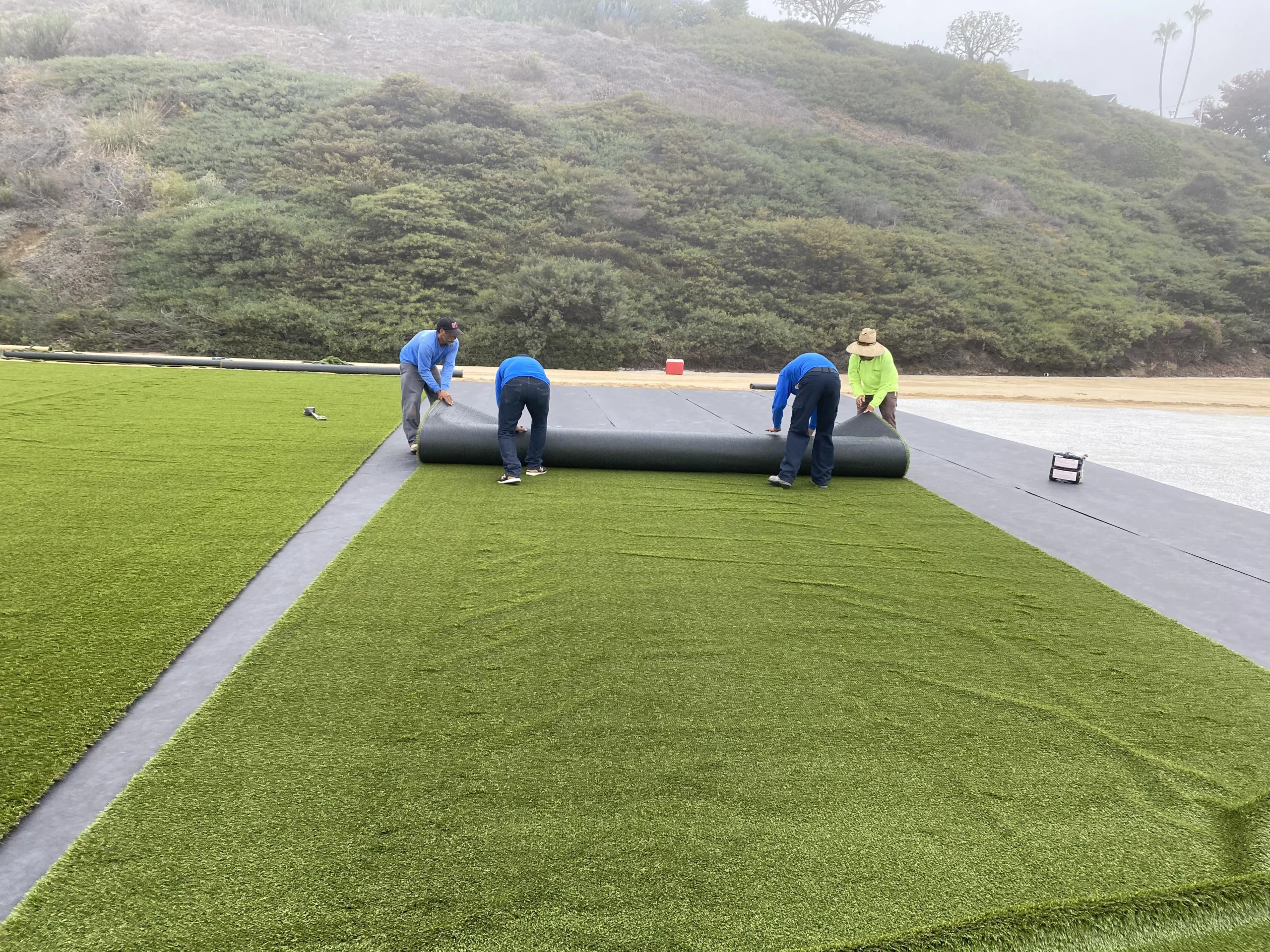 Synthetic turf installation by Ruiz Landscape