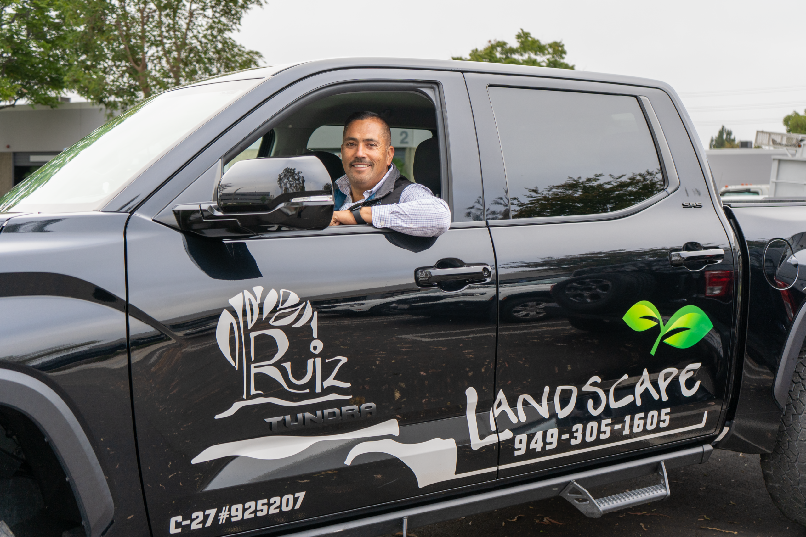 Ruiz Landscape team member on a job site